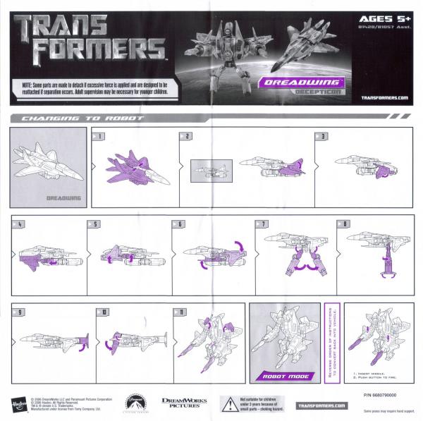 Instructions for Dreadwing