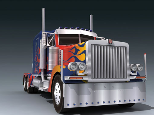 Transformers News Paper Replika Optimus Prime Peterbilt Truck Model