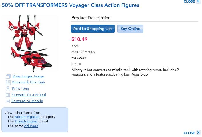 Toys R Us 50% Off Transformers Voyagers 1 Day Sale