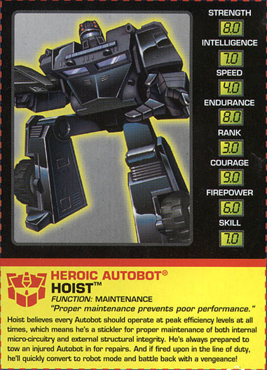Transformers Tech Spec: Hoist