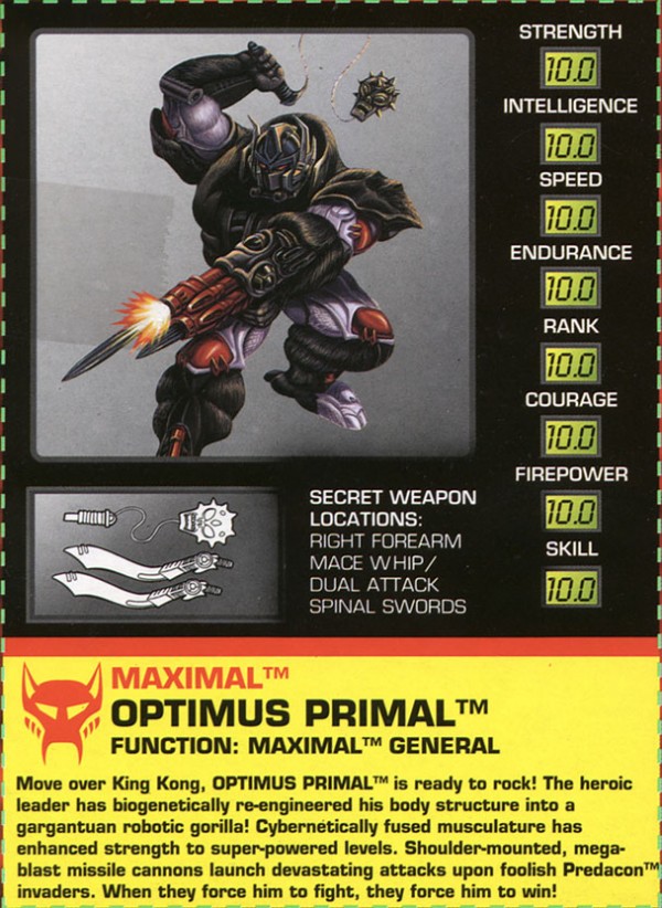 Transformers Tech Spec: Optimus Primal