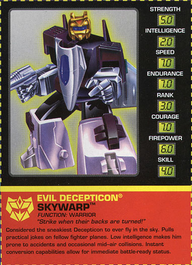 Transformers Tech Spec: Skywarp