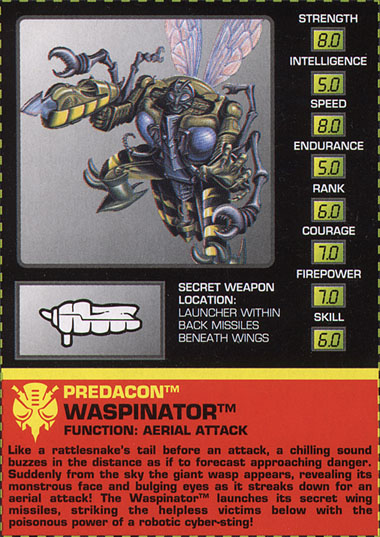 Transformers Tech Spec: Waspinator