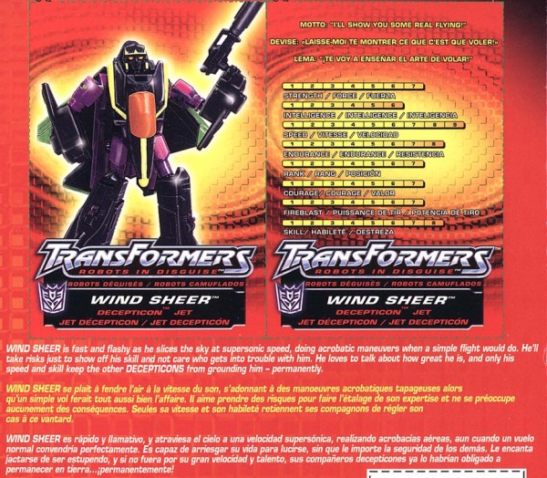 Transformers Tech Spec: Wind Sheer