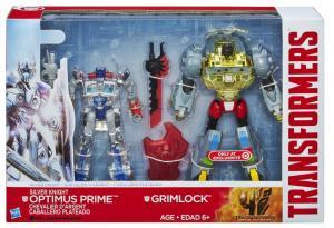 Silver Knight Optimus Prime and Grimlock