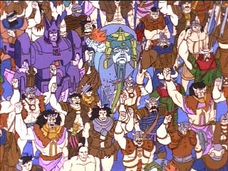 Cyclonus and Quintesson in crowd