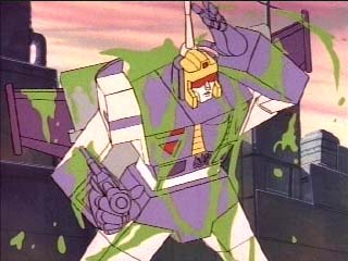 Blitzwing gets covered in green slime!