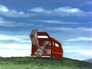 Blaster wrestles w/ Ravage in Ironhide