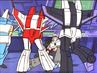 Megatron surrounded by Seekers