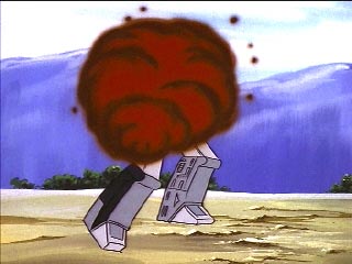 Megatron in a puff of smoke