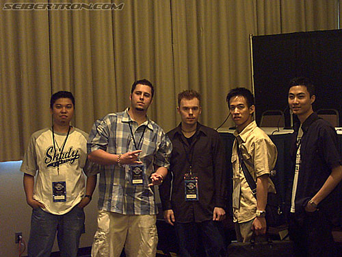 BotCon 2004: Dreamwave Crew - Transformers Event: The Dreamwave team (Don Figueroa, Brad Mick, Adam Patyk Pat Lee, and Joe Ng) doing a little posing