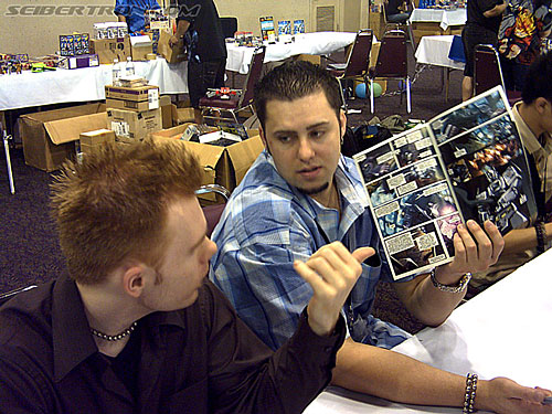BotCon 2004: Dreamwave Crew - Transformers Event: Adam Patyk and Brad Mick discussing some of their work while signing autographs