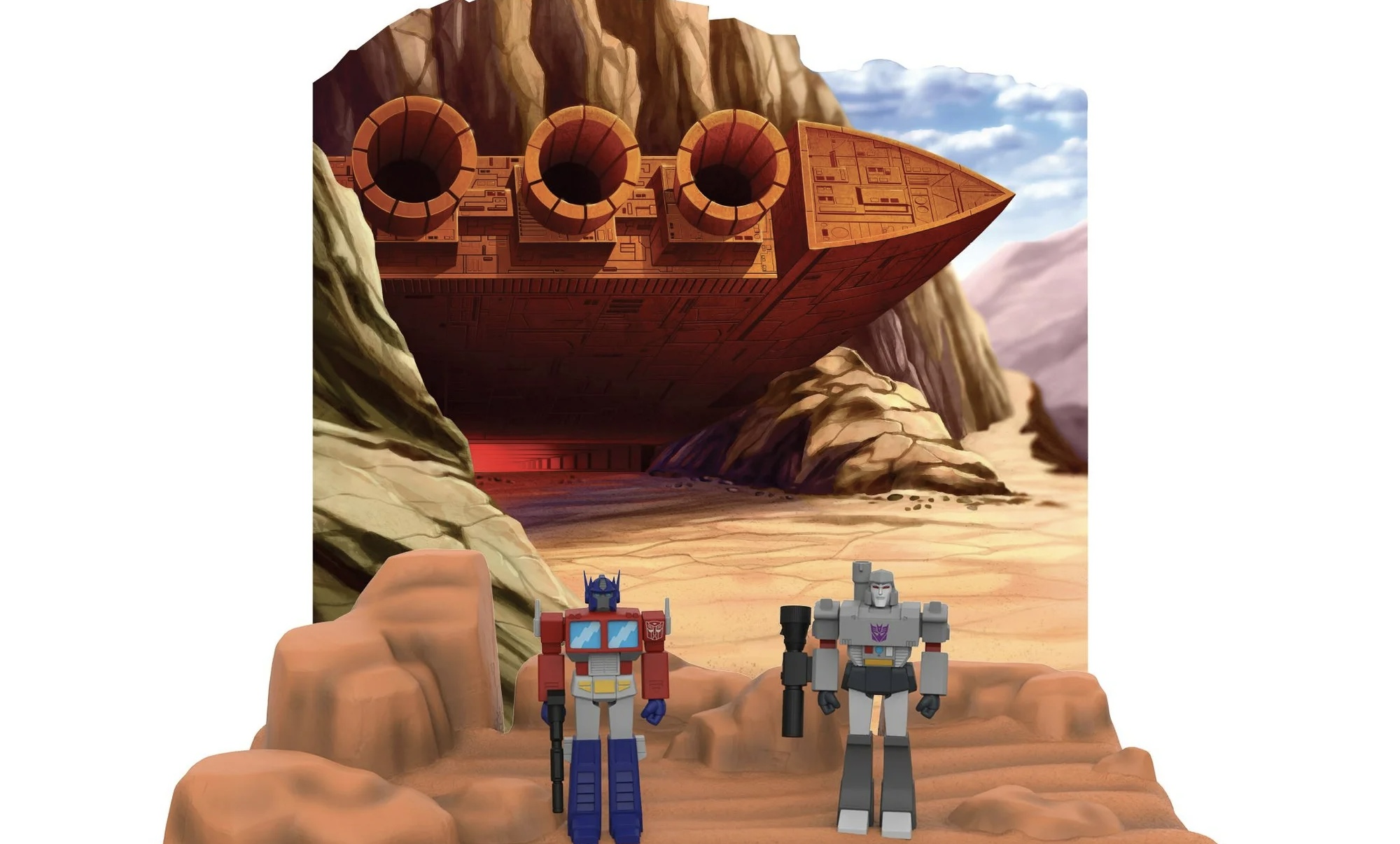 Super7's $75 Transformers Ark Playset is a Cardboard Background