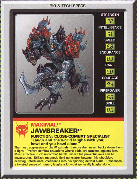 Transformers Tech Spec: Jawbreaker